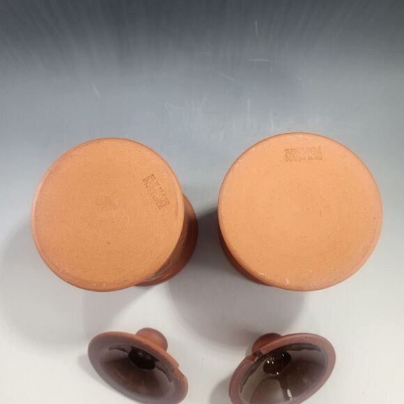 Fulham Pottery Set of 2 Jam Jar & Honey Pot w Lids Crock Redware England Rare - Picture 5 of 13